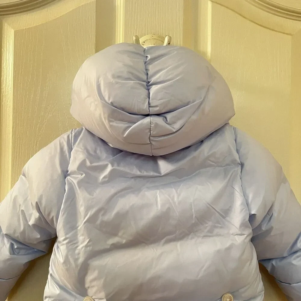 Ralph Lauren Pale Blue Hooded Down Puffer Jacket Baby Boys Size 9 Months